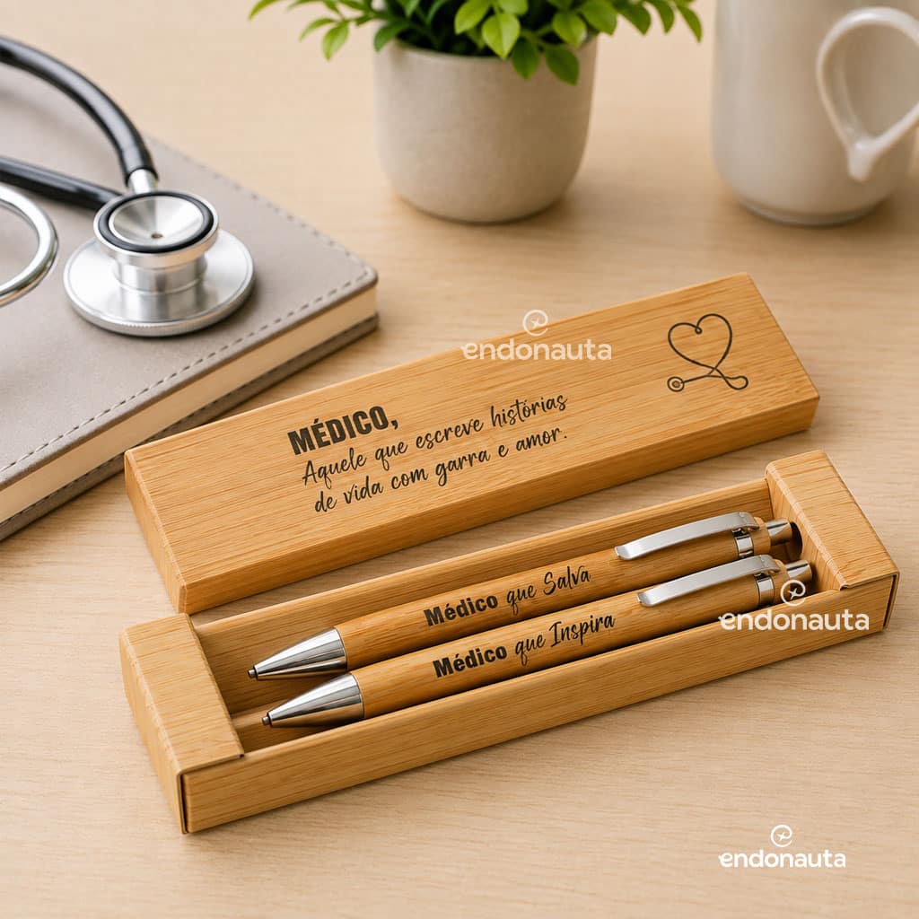 Dia do Médico 2 Kit Caneta e Lapiseira Dia dos Pais Escreva Histórias