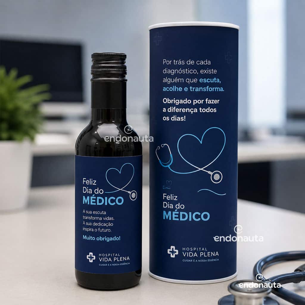 Dia do Médico 5 kit brinde na lata mini vinho personalizado dia do médico
