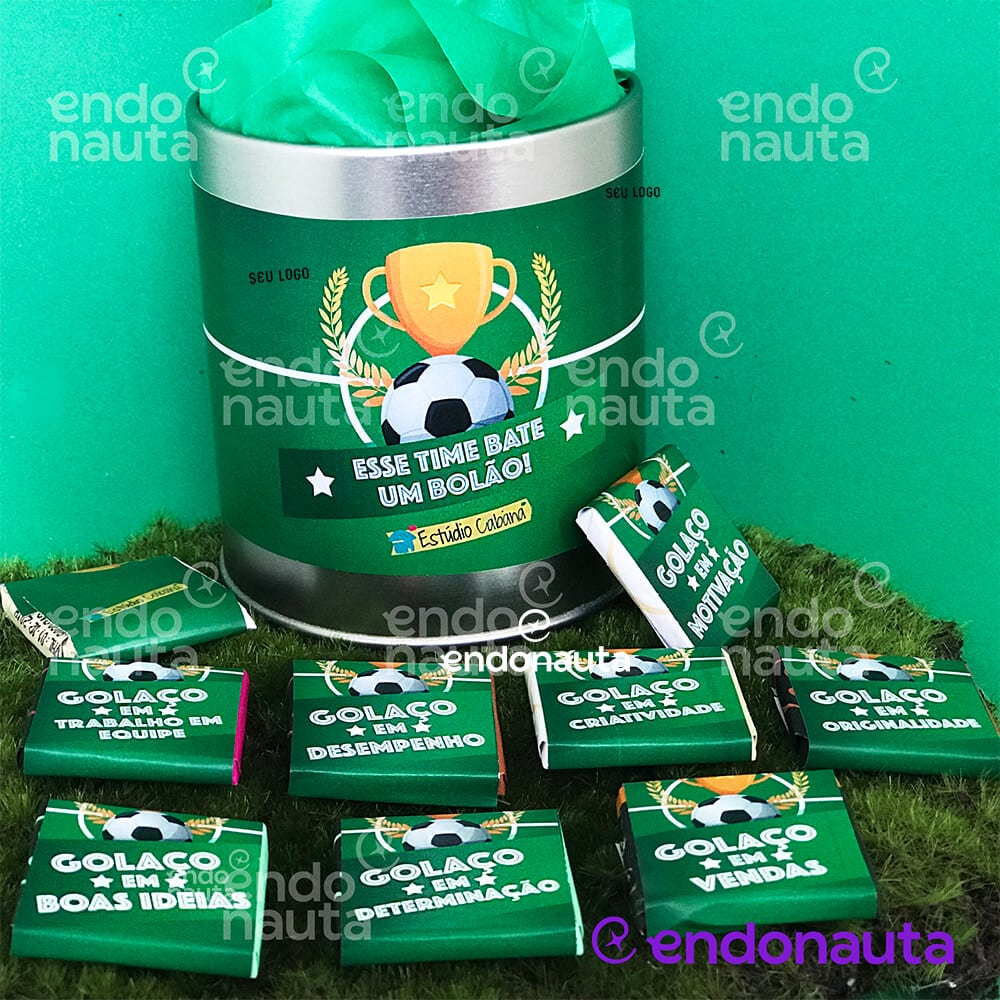 BRINDE COPA DO MUNDO LATA DOS DESEJOS COM CHOCOLATE TABLETE CACAU SHOW