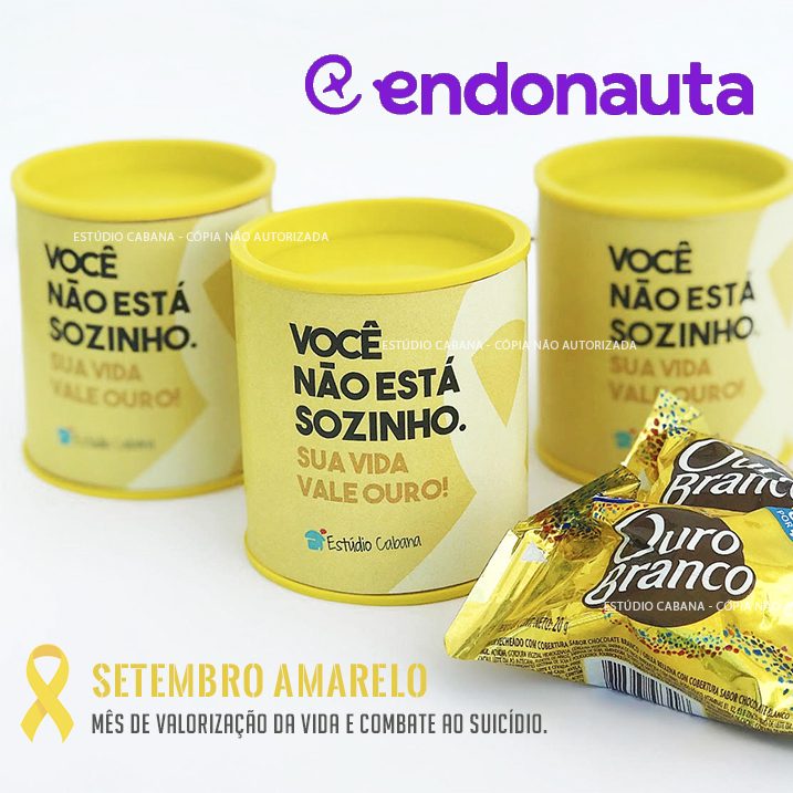 Latinha ouro - brinde setembro amarelo