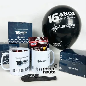 Kit Assopre velinhas caneca aniversário da empresa Landsea