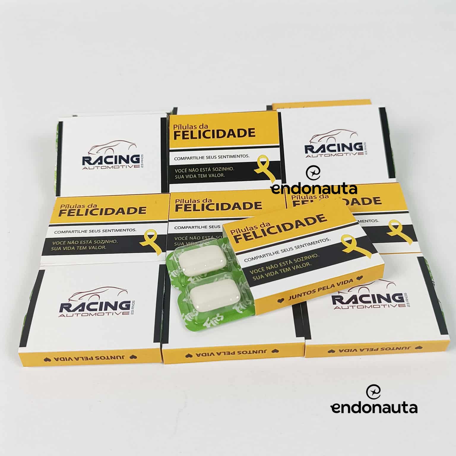 Chiclete personalizado setembro amarelo pilulas da felicidade