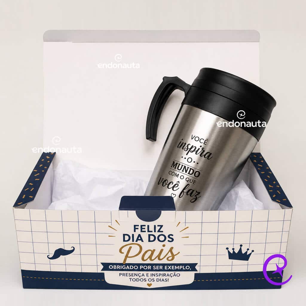 Kit Bremen Kit com caixa personalizada e caneca inox personalizada para dia dos pais