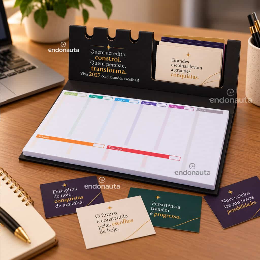 Kit Plano Perfeito Pocket – Planner Semanal com Cartões Motivacionais